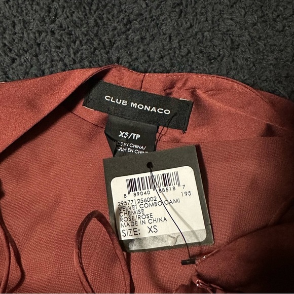 NWT Club Monaco Velvet Combo Cami Club Tank Top Size XS - Picture 3 of 4